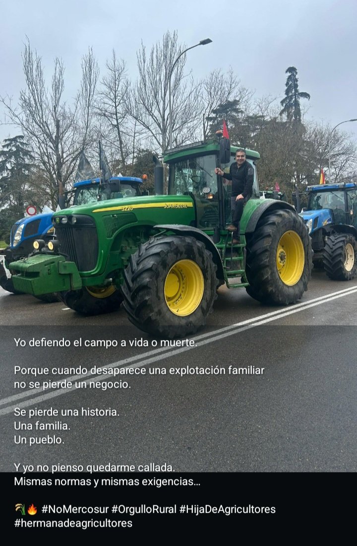 javiolito's tweet photo. Como hijo y amigo de agricultores, y en aras de la justicia, no puedo más que unirme sin fisuras a este grito desgarrador y a la lucha por la supervivencia de nuestro campo.
#NoMercosur #OrgulloRural #Sacramenia https://t.co/SrXKEm4Slj