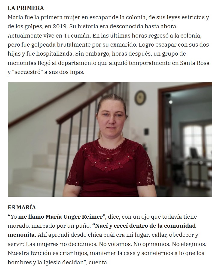 cindymfernandez's tweet image. Te alejás 700 km de CABA y entrás al año 1800

María, la primera en escapar de la colonia menonita de La Pampa: “Salir de la comunidad cuesta la vida, pero quedarse también” 

infohuella.com.ar/contenido/2199…