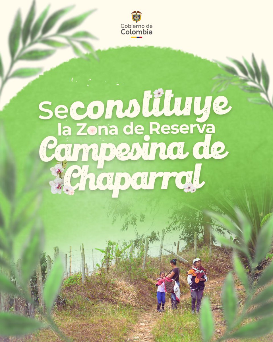 La Zona de Reserva Campesina de Chaparral es la mayor apuesta de ordenamiento rural en el sur del Tolima. Son 72.315 hectáreas, 88 veredas, 3 corregimientos y 4.930 familias beneficiadas.

En el Gobierno de Gustavo Petro #ConTierraCumplimos