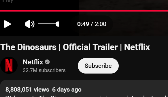 Nugasane's tweet photo. Released 6 days ago by @netflix is claiming they have found current living dinosaurs in the AMAZON rainforest.

The documentary is releasing tommorow is going CRAZY VIRAL.

9M views! 
https://t.co/l0zuaIKXsU https://t.co/4iW355HBsg