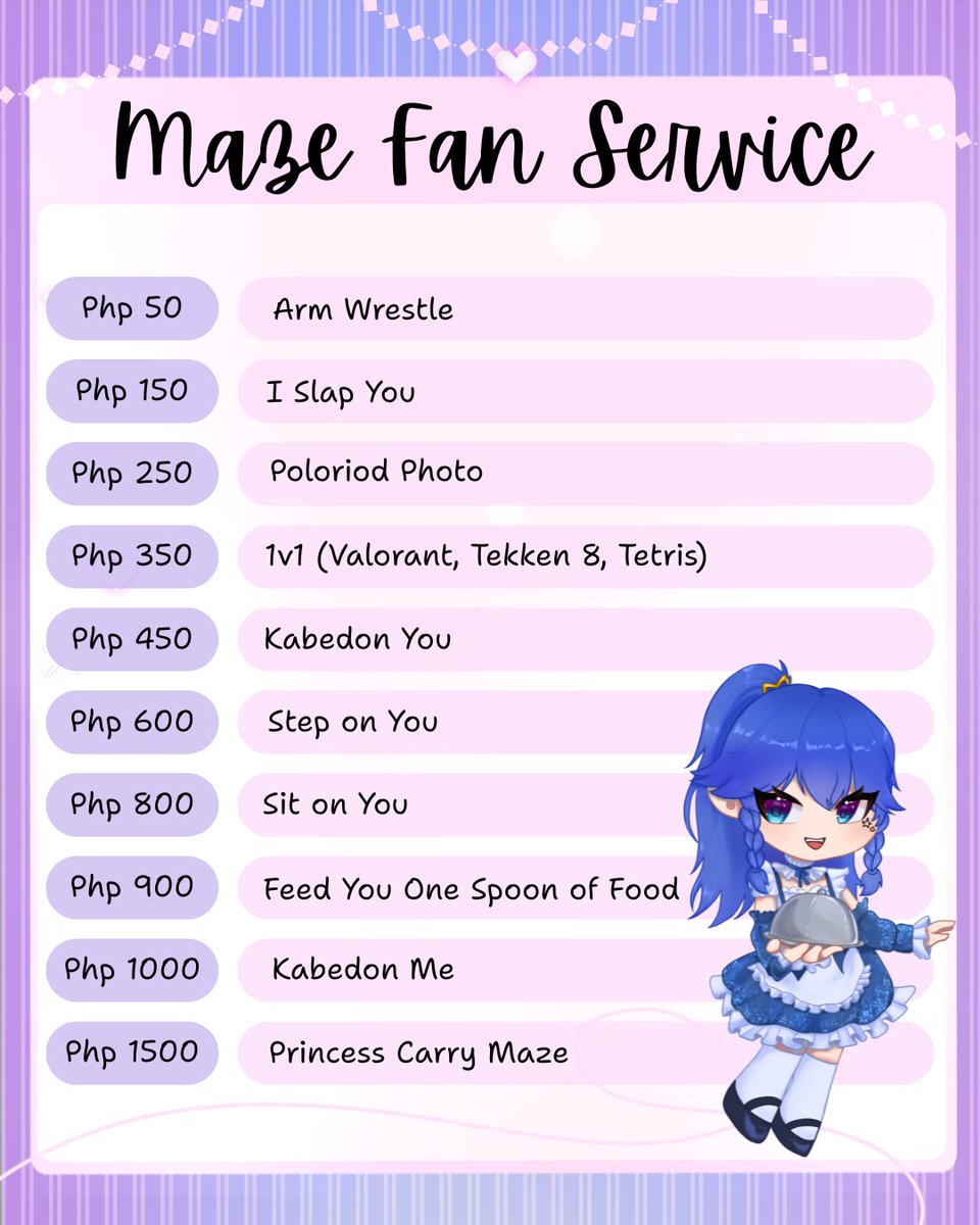 maze_vt's tweet photo. ⭐️Maze Fan Service⭐️

here is @maze_vt fan service for the Maid Cafe Event on March 15,2026 at Vanitea Cafe Camarin

Get your ticket now!!

#VaniteaCafexWhiteDay https://t.co/XKcG0S9hDk
