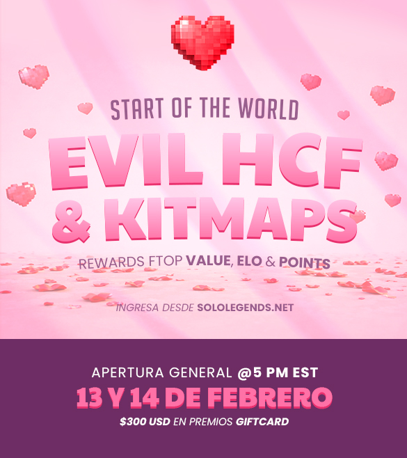 Leyendas, llega San Valentín para destruir los corazones de tus oponentes. Para conmemorar este evento, sorteamos:

❤️- x1 Rank Angel Lifetime
💙- x1 Rank Blessed Lifetime
🩷- x1 Kit Vhagar Lifetime

Síguenos,❤️, 📷y comenta tu nick para participar.