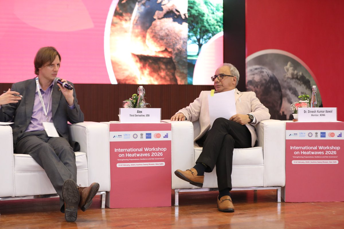ndmaindia's tweet image. The session on “Data, Technology &amp;amp; Innovation for Extreme Heat Governance” was chaired by Dr. Dinesh Kumar Aswal, Member @ndmaindia. 

#Heatwave #Innovation #ClimateTechnology #CODRR10 #NDMAIndia