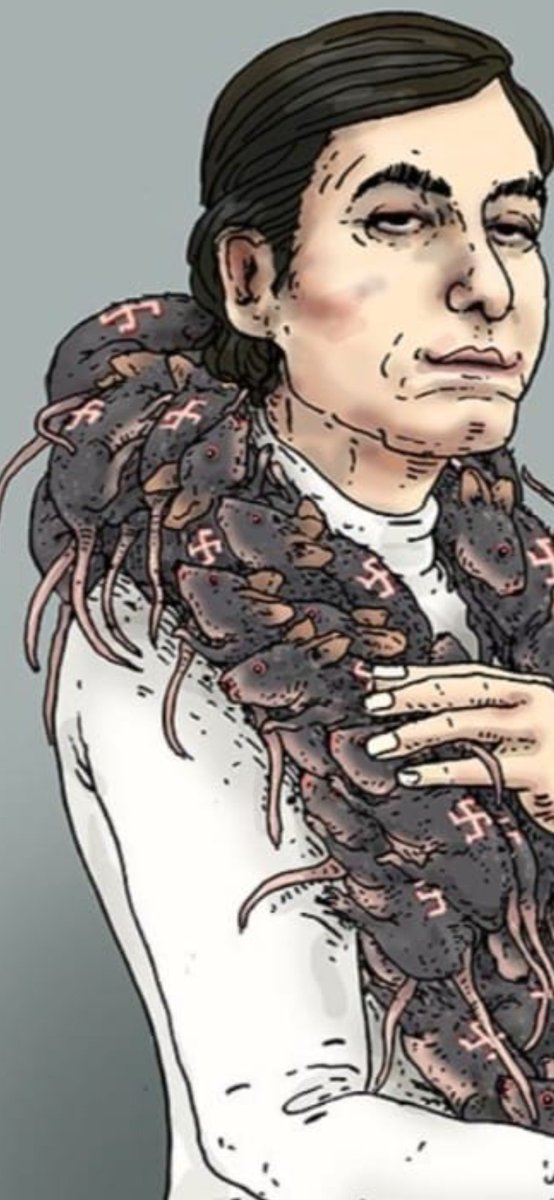 <a href="/Krispijnpunt/">Jonathan Krispijn</a> Zoom in op de cartoon en je ziet dat de ratten rond haar hals gebrandmerkt zijn met hakenkruisen. Dit is 't punt waarop satire dus omslaat in demonisering. #lidewij #Groeneamsterdammer #fvd