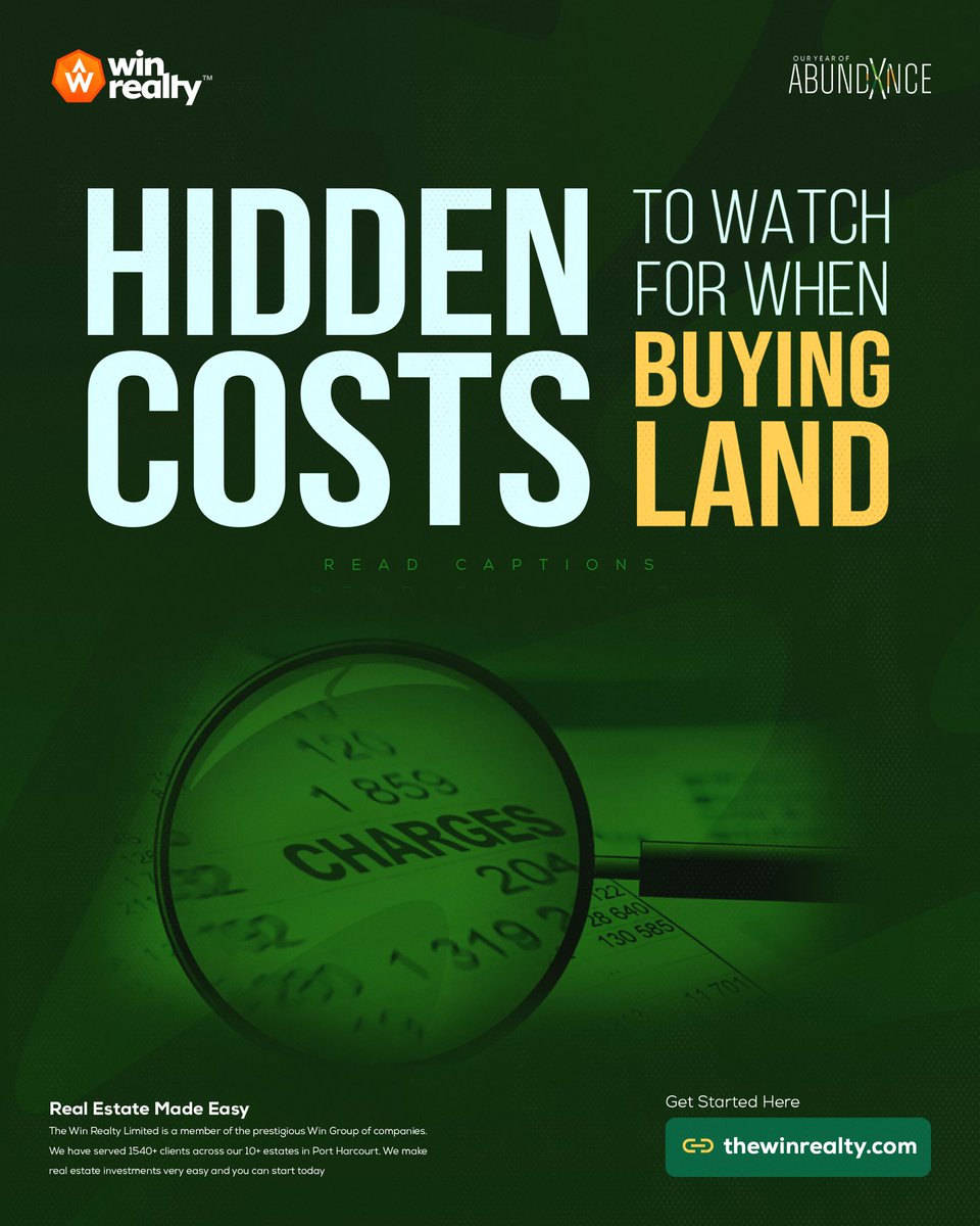 Hidden Costs to Watch Out for When Buying Land 🧵