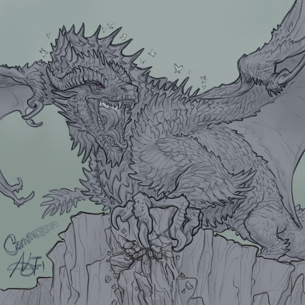detailed sketch commission for Elder (fa)
#Commission #commissionsopen #dragon #epic #finalboss