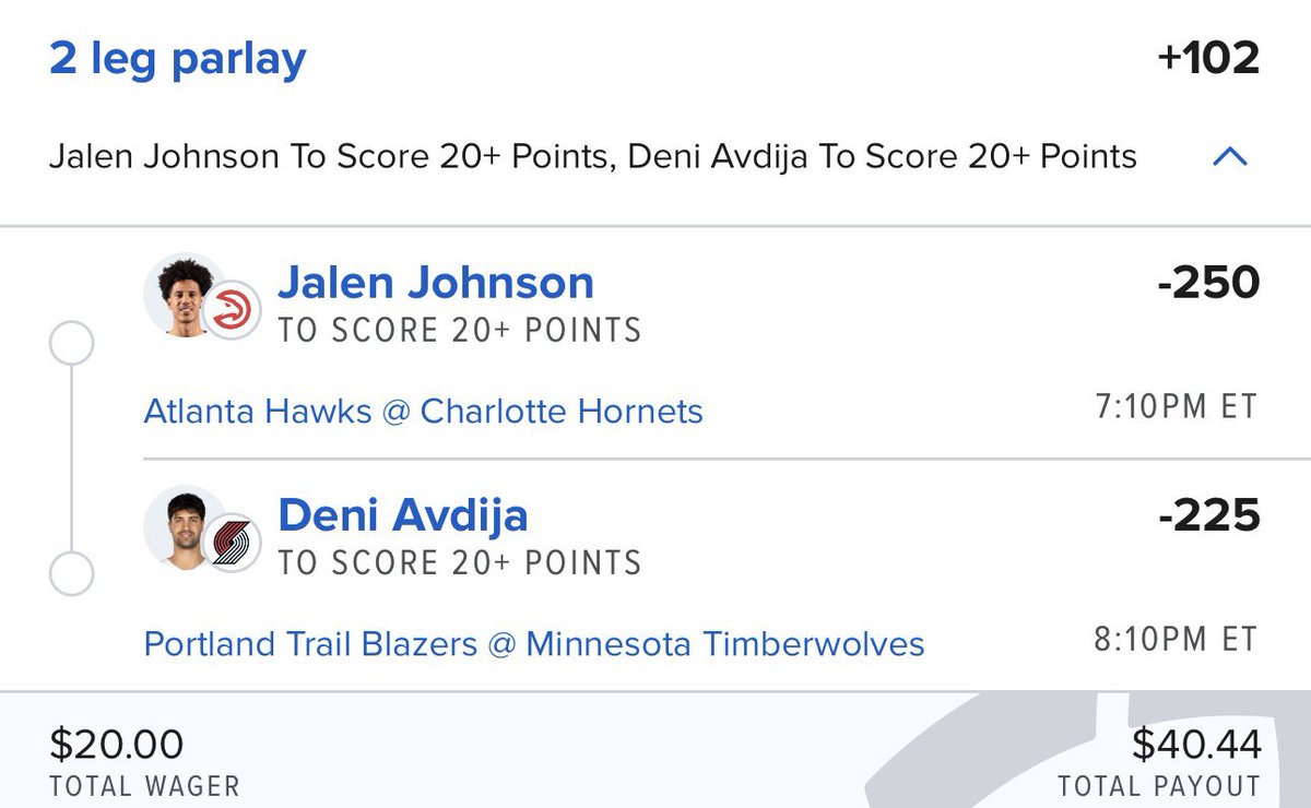 $20 ➡️ $1,000 Ladder Day 1 ⚡️

Day 1: $20 to $40 🔮
Day 2: $40 to $80
Day 3: $80 to $160 
Day 4: $160 to $320 
Day 5: $320 to $640 
Day 6: $640 to $1,280

$20 to win $40.44 Day 1💰

Hit Like If Tailing The Ladder 💙