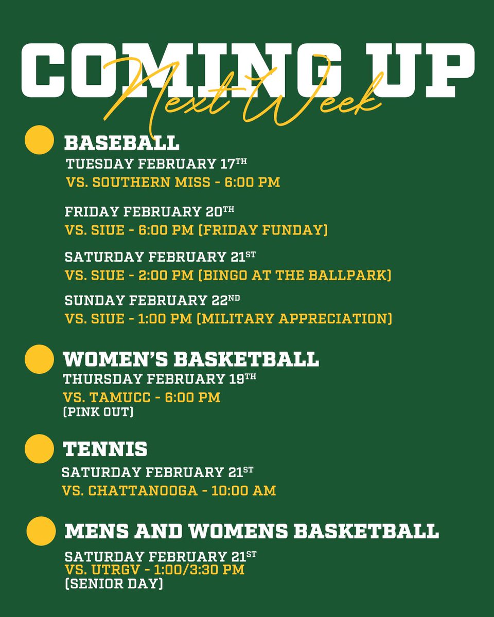 LionUpAthletics's tweet photo. COMING UP! We have another full week of lion action! 

#LionUp https://t.co/ijr4zc49V5