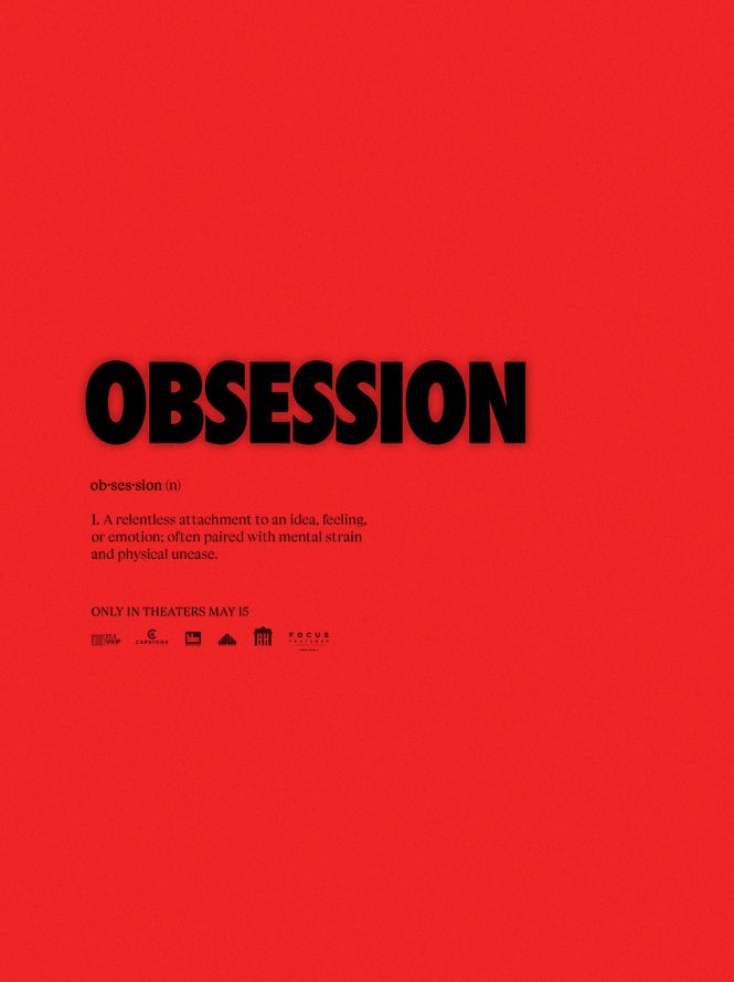 El tráiler de #Obsession de Curry Barker llega mañana.

Sinopsis: “El anhelo romántico desesperado de un hombre por su amor platónico desencadena un hechizo siniestro.”