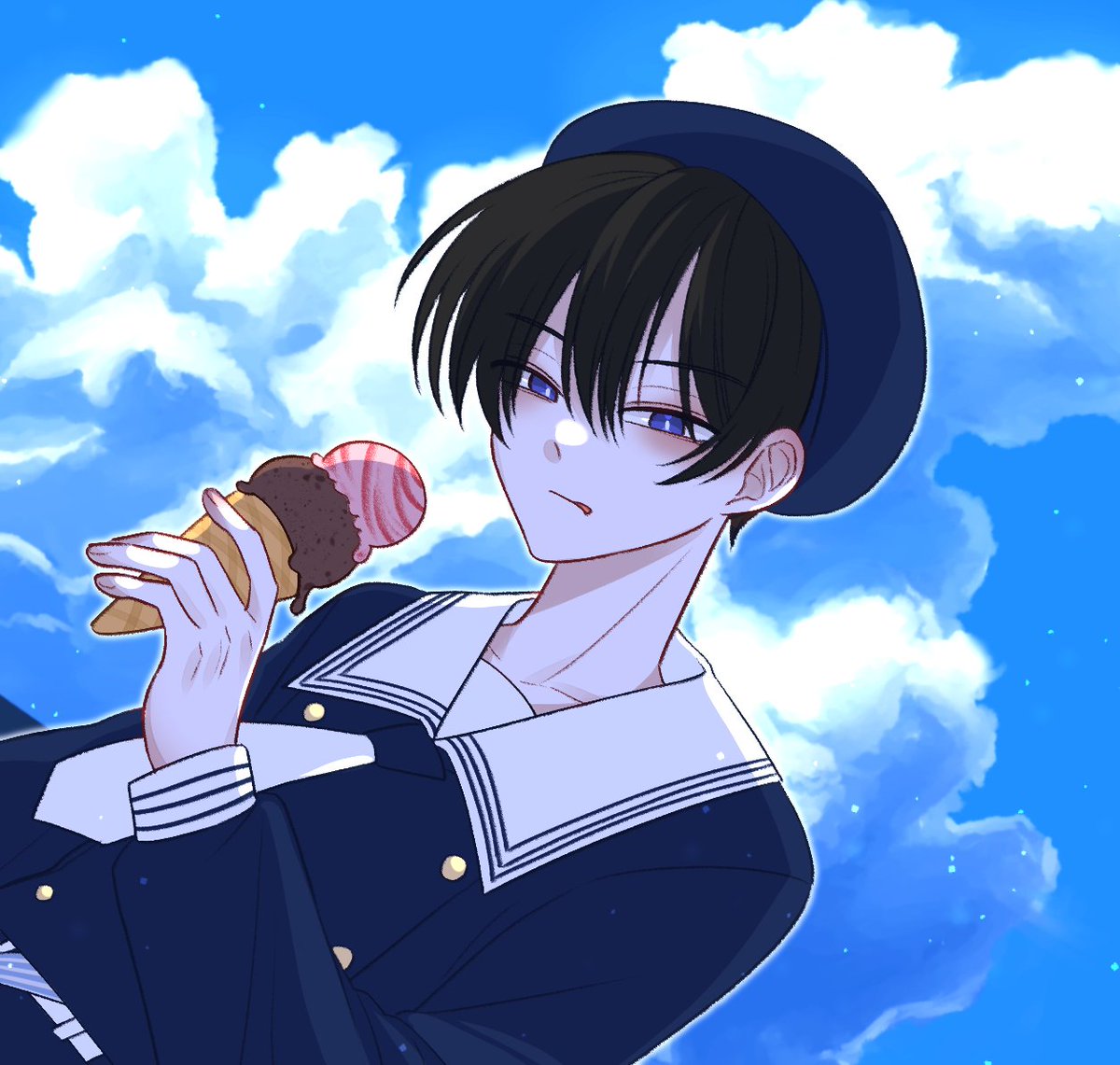 #多聞くん今どっち 

마린룩 오우리 🌊🍦