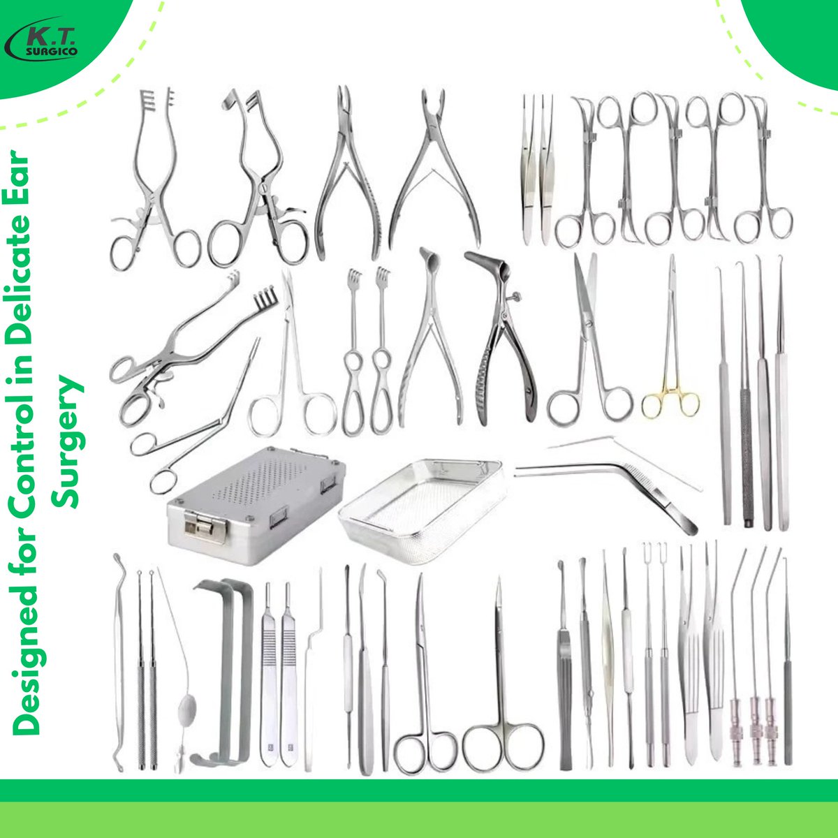 ktsdental's tweet image. Ear Mastoidectomy Set by KT SURGICO — precision ENT instruments for reliable ear surgery. 
Visit our Web🌐 | ktsurgico.us
Ebay shop:ebay.us/m/JdDm8X
#ENTInstruments #EarSurgeryInstruments #MastoidectomySet #Otolaryngology