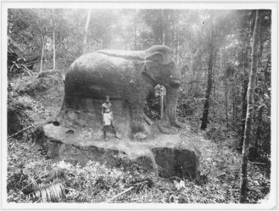 Massive monolithic lions and elephants were documented near the remote Cambodian mountain temple of Damrei Krap in the 1930s. They represent a stark stylistic departure from the more typical statues found around Cambodia. Who built these and when?