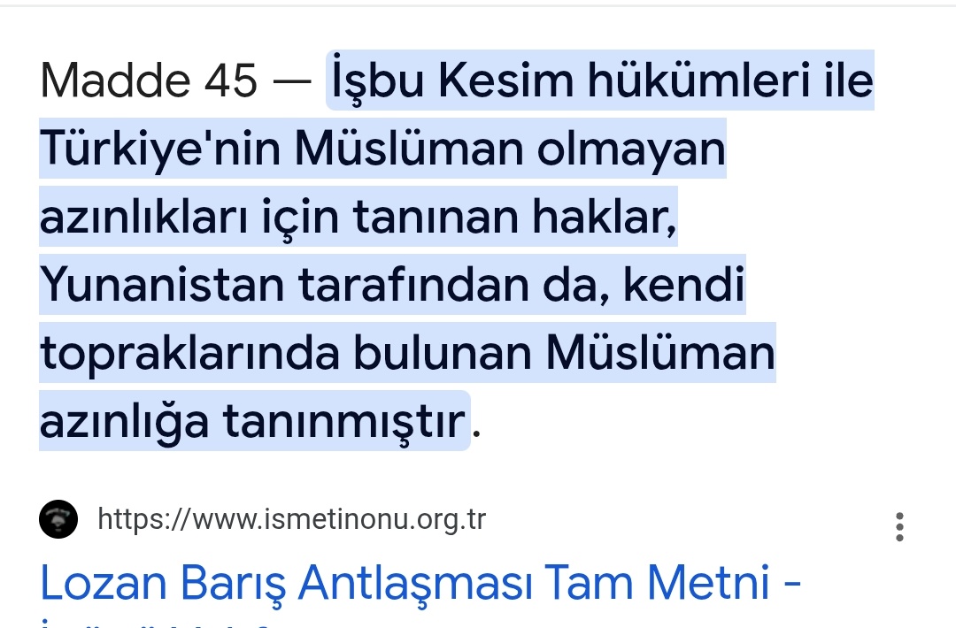 Atatürk'ün liderliğindeki Türkiye Cumhuriyeti'nin imzaladığı Lozan Barış Antlaşması ile Batı Trakya'daki Müslüman Türklerin hakları da güvenceye alınmıştı.  (Lozan MS.45) 

 Batı Trakya Türklerinin haklarına sahip çıkarken en güçlü uluslararası  dayanağımızın Lozan Barış