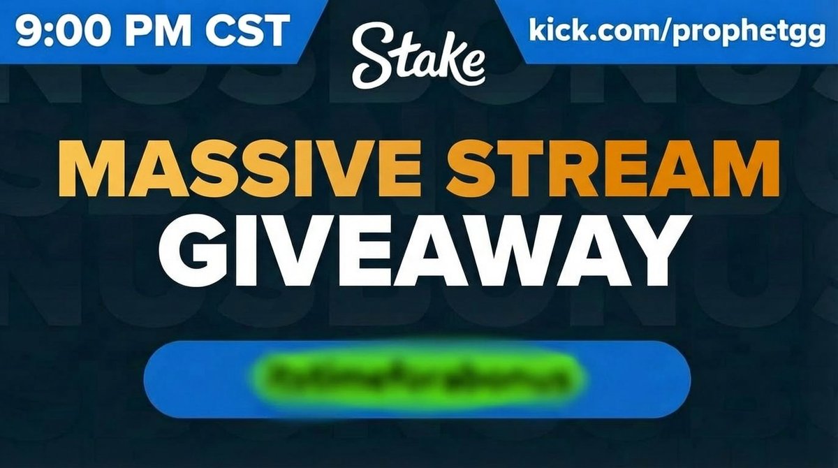 🚨DO NOT MISS THIS🚨

👉TONIGHTS STREAM WILL BE HUGE
🎡STARTING OFF WITH MASSIVE GIVEAWAY EVENT
👀ANY VIEWER CAN WIN, NOT JUST CODE USERS

⏲️BE THERE TONIGHT AT 9:00 PM CST

🎁$25 TO SOMEONE WHO LIKES, REPOSTS &amp; COMMENT YOUR <a href="/Stake/">Stake.com</a> USERNAME ⬇️