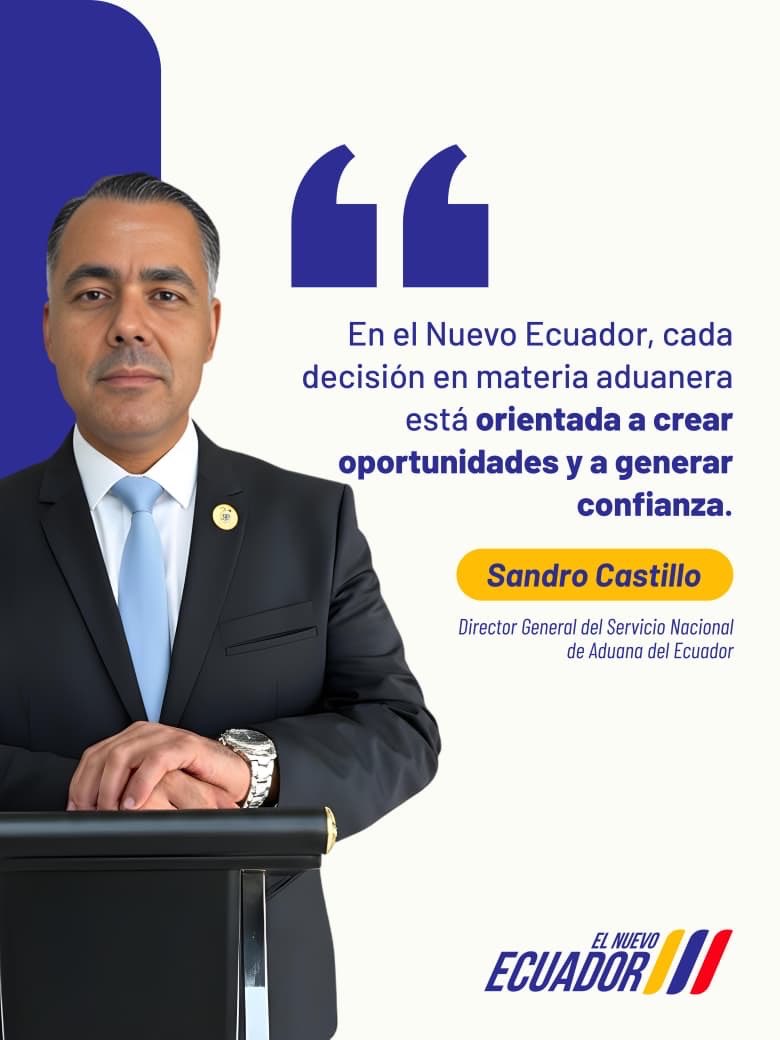 En el marco de la apertura del nuevo eslabón courier del programa #OEA, el Director General del SENAE, Sandro Castillo, destacó que en el Nuevo Ecuador cada decisión en materia aduanera está orientada a crear oportunidades y a generar confianza, fortaleciendo la facilitación del