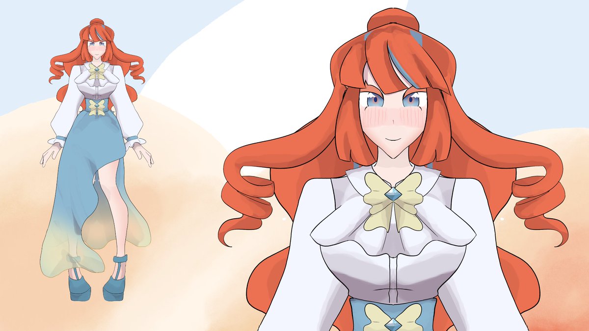 apologies it's being posted so late, but the model from my birthday stream! i'll rotate between using this and my main outfit for streams in the future i think; just so people won't forget i'm a princess with my crown not being on this one!

#ENVTuber #Vtuber