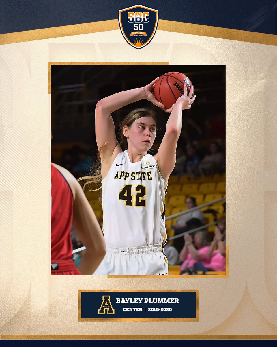 𝗕𝗔𝗬𝗟𝗘𝗬 𝗣𝗟𝗨𝗠𝗠𝗘𝗥.  

Plummer led the league in rebounds for two consecutive years and was one of the best rebounders in the nation with a 13.0 rpg average her senior year at <a href="/AppStateWBB/">App State WBB</a>. She ranks third in the Sun Belt record book in rebounds with 1,277. ☀️🏀