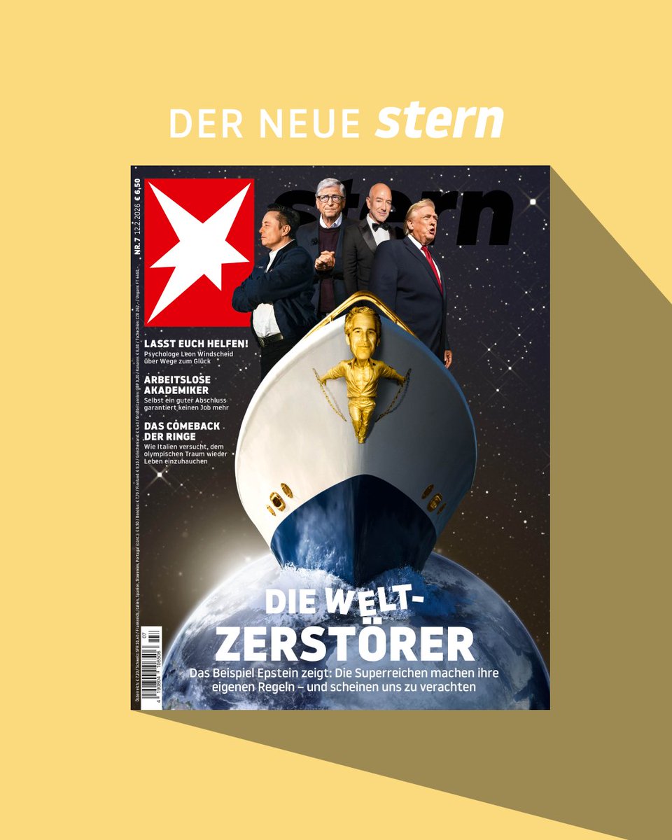 sternde's tweet image. Der Fall #Epstein offenbart ein Netzwerk Superreicher, die Gesetze verachten und Demokratie untergraben. Dagegen müssen wir uns wehren! Unsere aktuelle Titelgeschichte: trib.al/pwoNKpi