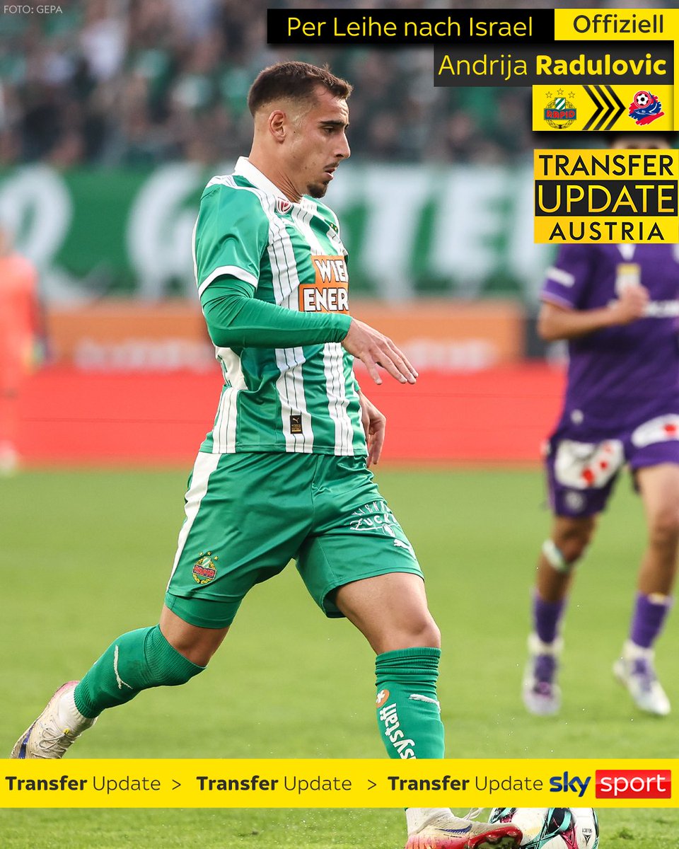 SkySportAustria's tweet photo. Andrija Radulovic verlässt Rapid leihweise zum israelischen Erstligisten Hapoel Haifa!
https://t.co/J8Sy7Jqzd0
#SkyBuliAT #SCR #Rapid #Radulovic #inundaut https://t.co/JxK58c4jOa