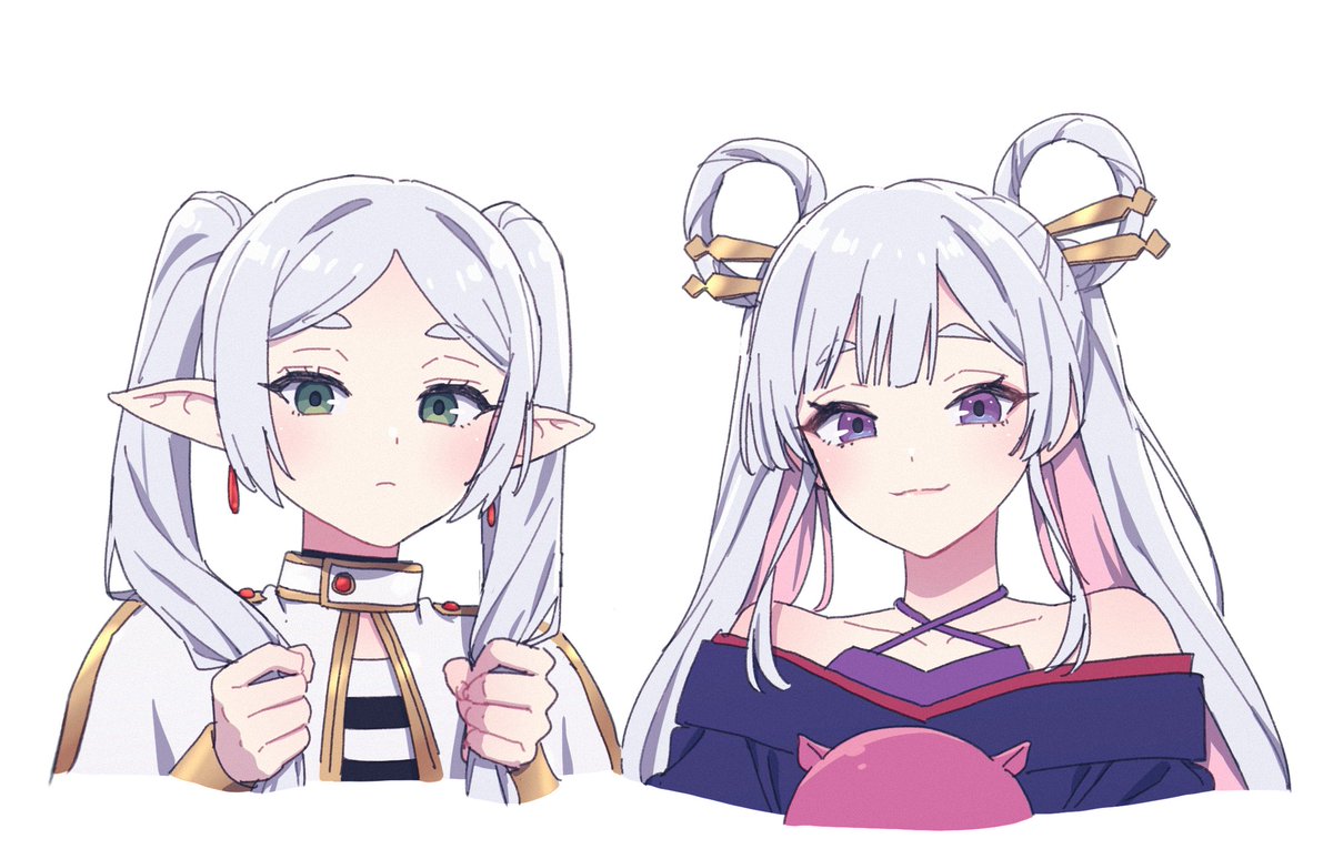 은발 양갈래 점눈썹