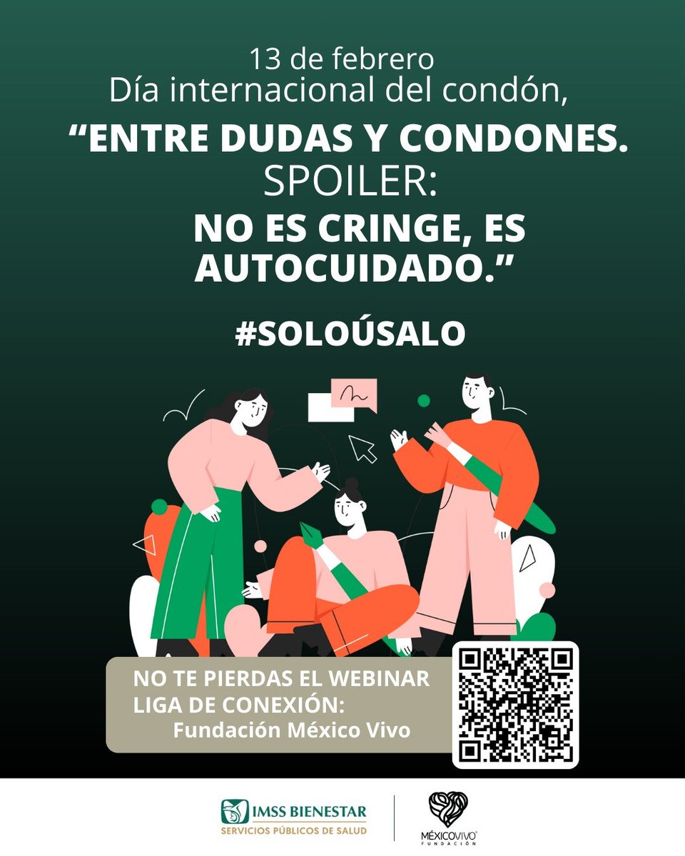 📅 Viernes 13 febrero | 🕚 11:00 hrs (CDMX)
🎤 “Entre dudas y condones. Spoiler: no es cringe, es autocuidado.”  👩‍🏫 Mtra. Mayra M. Torres Chaires | IMSS Bienestar.
👥 Para adolescentes, docentes y personas cuidadoras.
Conéctate aquí: 🔗 youtube.com/@fundacionmexi…