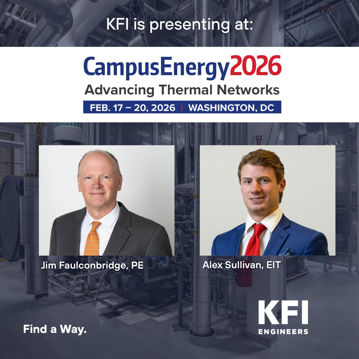 KFIEngineers's tweet photo. We are looking forward to attending the 39th Annual IDEA CampusEnergy conference in Washington, DC! 

KFI will be presenting about Enhancing Plant Performance Through Operator Engagement on Thursday, Feb. 19. We can’t wait to see you there! 
 
#FindaWay #CampusEnergy2026 #IDEA https://t.co/yuZxd24T5z