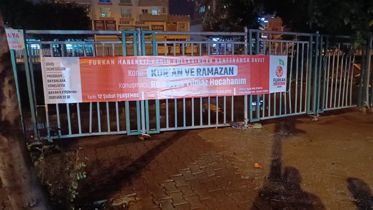 Adana Seyhan'da Konferans Heyecanı!

12 Şubat Perşembe günü, Adana Yüreğir'de kadınlara yönelik düzenlenecek olan ve Rumeysa Yılmaz Hocahanım'ın konuşmacı olduğu Ramazan konulu konferansın duyuru çalışmaları devam ediyor. 

AlparslanHoca AntalyayaGeliyor 
#FurkanKonferansları