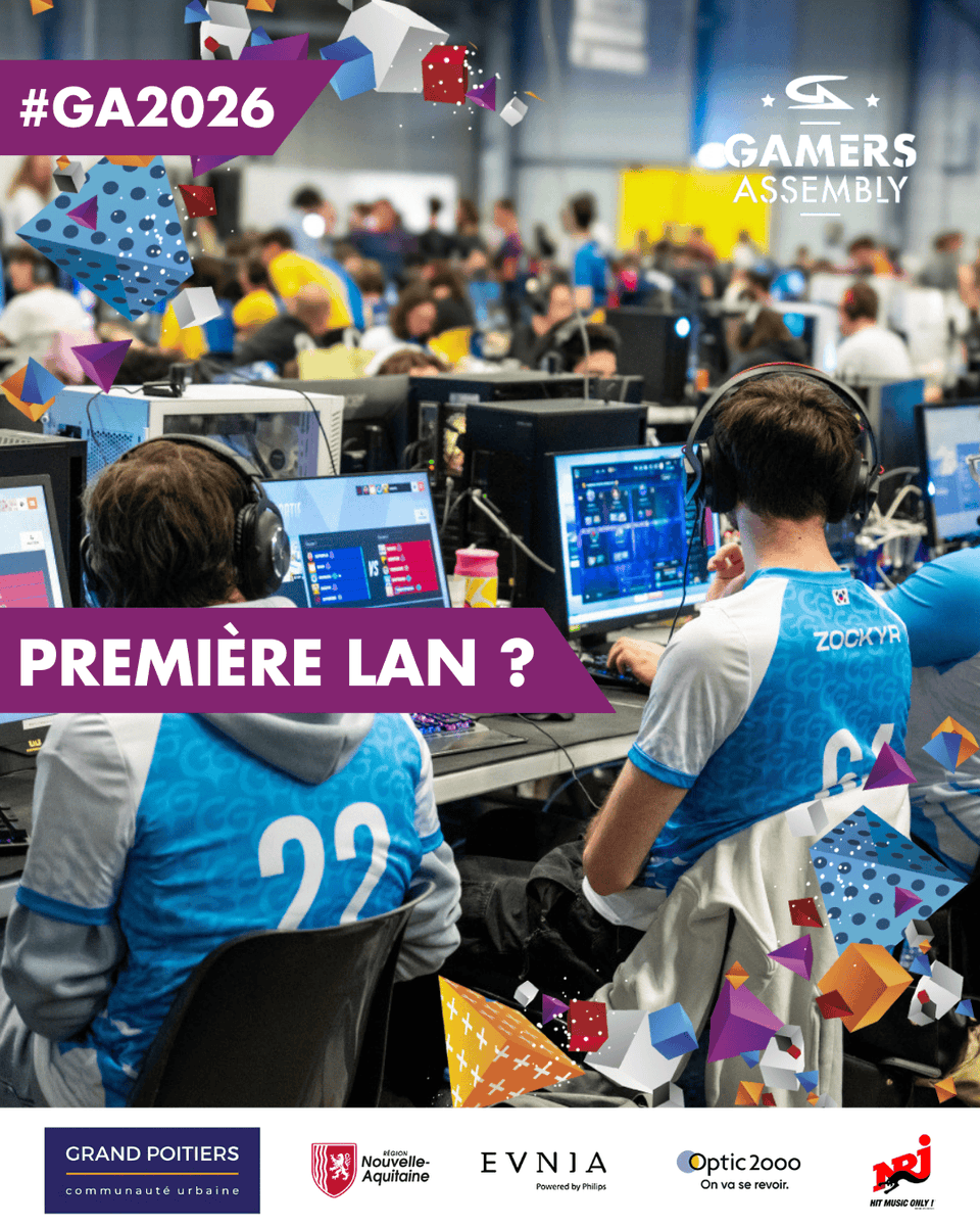 GamersAssembly's tweet photo. Ta première LAN, tu vas t'en souvenir toute ta vie 😍

Si c'est ta première LAN à la #GA2026, tu vas :
👉 arriver, poser ton setup, tout branché...
👉 tester ton son, ton écran, ta connexion (et tu stresses un peu)
👉 jouer, perdre, gagner, relancer
👉 regarder un match derrière toi pendant une pause
👉 parler strat avec ton voisin de table
👉 manger quand tu peux, dormir quand tu peux

Tu vas vivre le jeu autrement : avec du bruit, du public, de la pression, de l’ambiance.

Une LAN, c’est du gaming brut, en vrai. Et oui : personne n’oublie sa première LAN.

Tu peux encore vivre cette expérience en prenant ton billet ici : https://t.co/lrrcFvsMDL

Partage nous une anecdote sur ta première LAN en commentaire 🎮🔥
