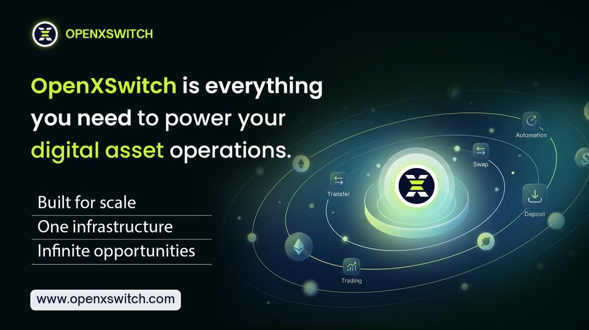 OpenXSwitch's tweet photo. Scaling your digital asset operations shouldn’t be that hard. 

Join the winning exchanges as you grow your platform with OpenXSwitch infrastructure.

#btc #wallet #crypto #waas #exchanges #swap #deposit #withdraw #grow https://t.co/odgKyhXX8V