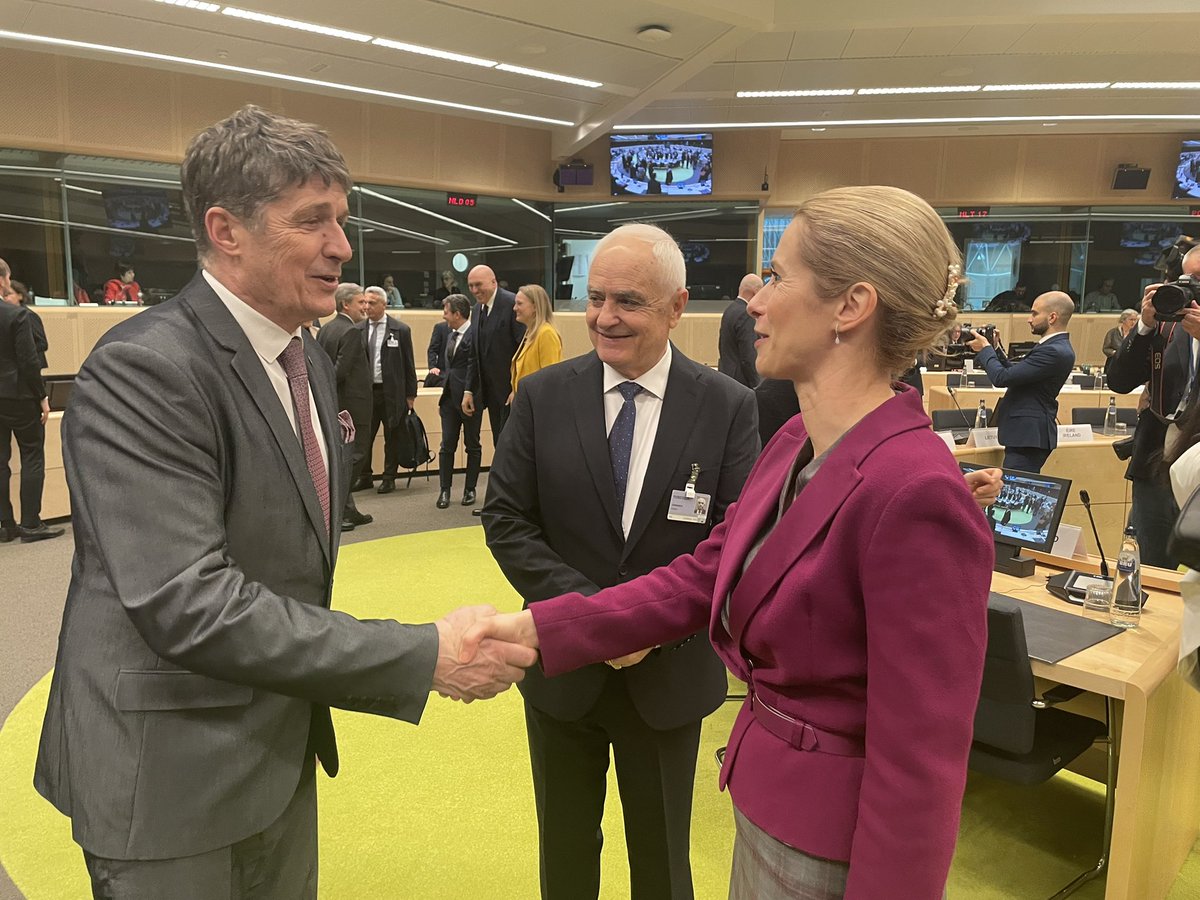 SLOtoEU's tweet photo. On the sidelines of FAC Defense, 🇸🇮 Minister Borut Sajovic said he does not expect any problems from #NATO in confirming the amount of Slovenian defense spending, which he said amounted to two percent of gross domestic product (GDP) last year. https://t.co/9EHWR9goa0
