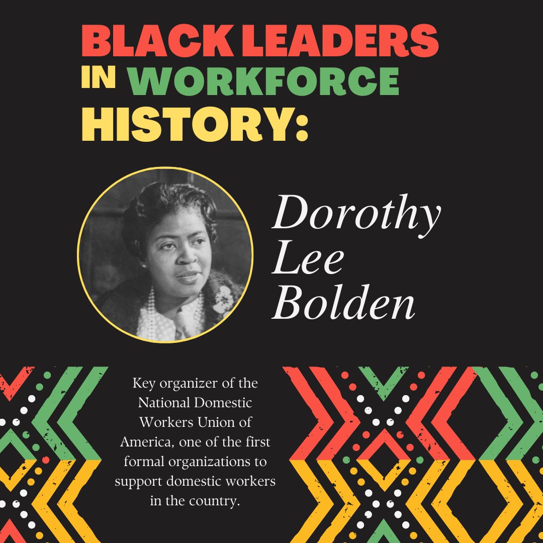 This #WorkforceWednesday we highlight Dorothy Lee Bolden, a trailblazing labor leader and civil rights activist who founded the National Domestic Workers Union of America and advocated for fair wages, job protections, and access to employment opportunities.