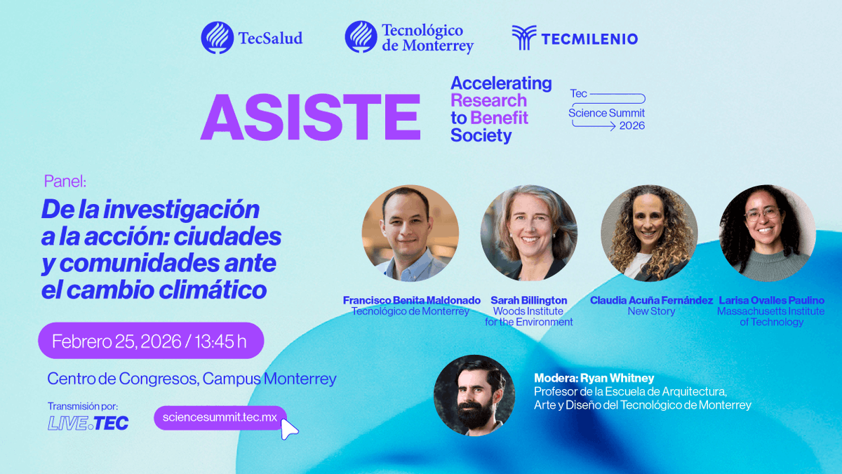 tec_summit's tweet photo. Únete al este panel, donde se hablará de transformar la investigación en acciones concretas permitiendo que ciudades y comunidades enfrenten el cambio climático con resiliencia, innovación y compromiso colectivo.
- Registro: https://t.co/9zPD7LWvQf
*Evento híbrido y gratuito. https://t.co/CPUy5cfeS6