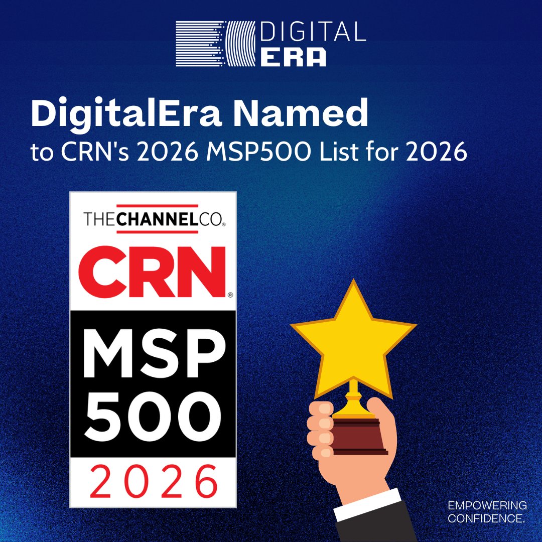 Digitaleragroup's tweet photo. Exciting News! DigitalEra has been named to CRN's MSP 500 2026 list for 7th year in a row; a testament to our commitment to delivering top-notch cybersecurity solutions and managed services. 

#EmpoweringConfidence #CRNMSP500 https://t.co/6D1cIkMyVG