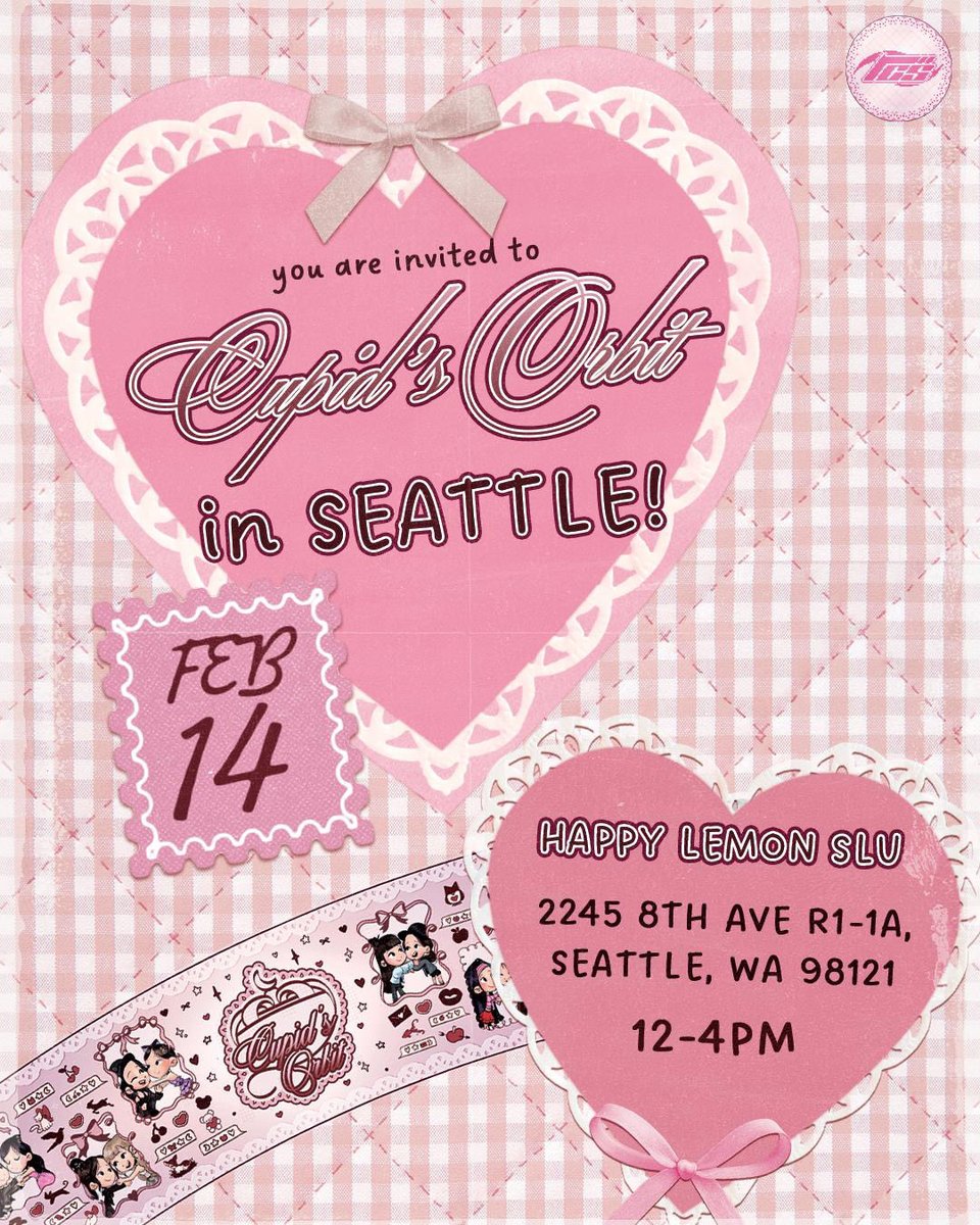 seattleonces's tweet photo. will be sharing the space with @loonacupsleeve for their Cupid’s Club event!! ONCEbits come through!!!

#TWICE #loona https://t.co/vlLzmktBDd