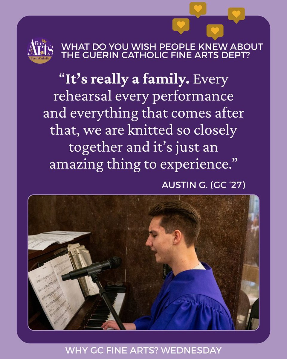 We think our Fine Arts Department is special, but you don't have to take our word for it! On this Why GC Fine Arts Wednesday, we hear from junior Austin what stands out about our department! 😊