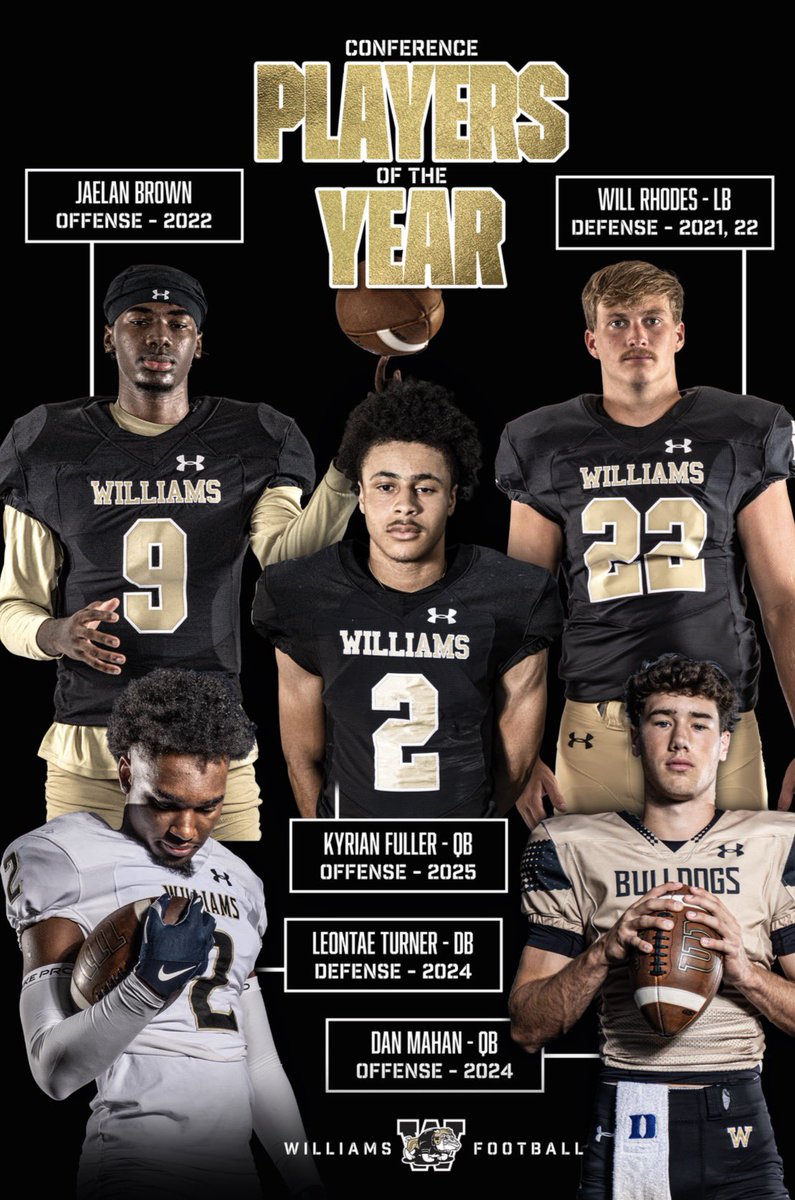 Total Conference O/D POY Since 2021:
Williams-6 (‘21, ‘22, ‘22, ‘24, ‘24, ‘25) 
Rest of Teams Combined-4
ONWARD BULLDOGS!!