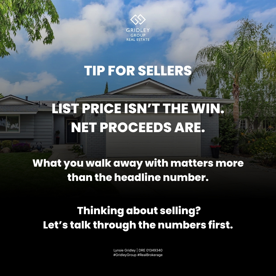LRGridley's tweet image. List price grabs attention.

Net proceeds determine the win.

#SellerTips #RealEstateAdvice #GridleyGroup #Real #REALTOR®️ #DRE01349340