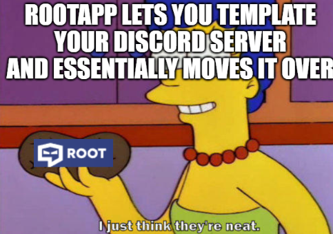 Sanct13's tweet photo. @discord_support root app looking more and more like a viable replacement, it even has some neat features discord never had and functions essentially the same too. Plus you can just template your server over from discord so it's pretty much the same? Yes please!!! https://t.co/iIPvj8flAt