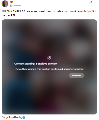 A cena da Milena esquetando o garfo e apontando pra Marciele começou a ser censurado pelo X(Twitter) 

Até a rede social mais liberal do mundo entendeu a gravidade da cena! 

#BBB26 | Milena Expulsa | <a href="/tadeuschmidt/">Tadeu Schmidt</a>