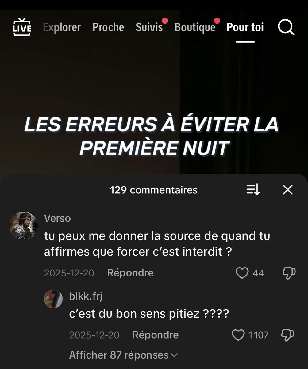 Ça demande des sources pour savoir si on peut ou non forcer son ou sa conjointe à avoir des rapports