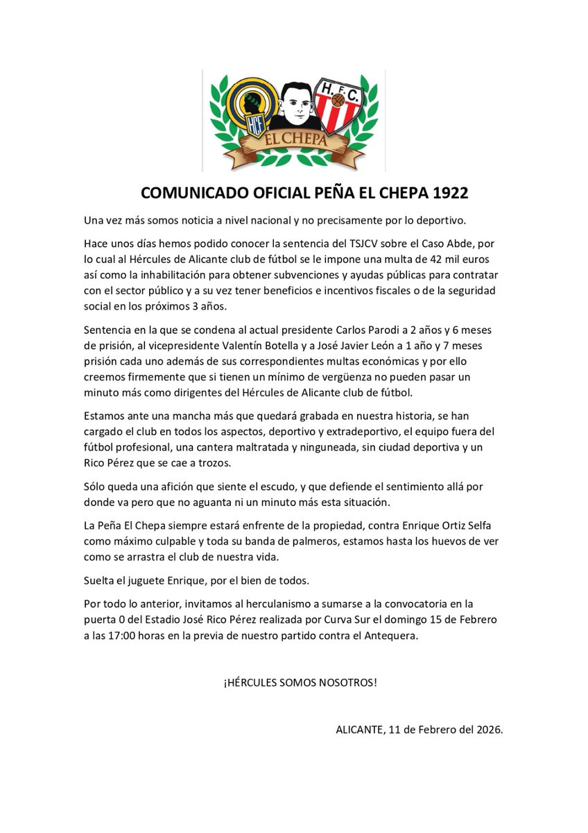 COMUNICADO EL CHEPA