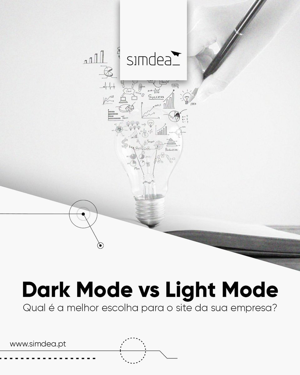 simdea_pt's tweet photo. Dark ou light mode? A escolha certa vai muito além da estética.  

Decidir deve ser uma decisão estratégica, não uma preferência pessoal. 

Queres saber qual o modo ideal para o seu site ou plataforma? Fala connosco. https://t.co/9x9FlBrSNM