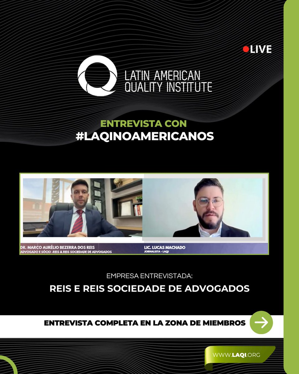 💬 En esta entrevista, el abogado Dr. Marco Aurelio Bezerra dos Reis, socio del despacho Reis e Reis Sociedade de Advogados, aclara cuestiones relacionadas con la Calidad Total y la Responsabilidad Jurídica. ⚖️✨ Entrevista completa en la Zona de Miembros.