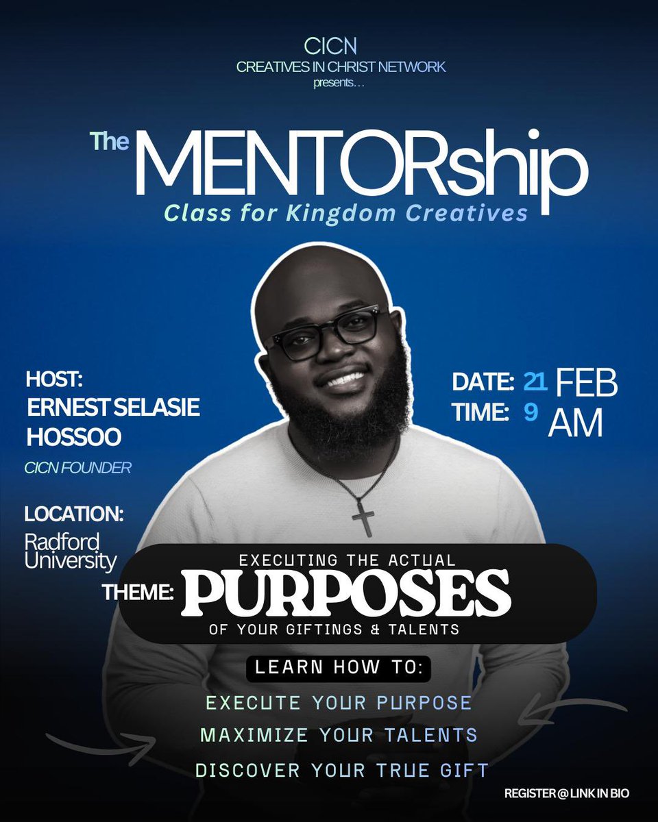 gitg_bc's tweet photo. Hi Family... The Creatives In Christ Network (CICN) Mentorship class for Kingdom creatives officially commences on the 21st of February 2026. 
Time: 9am 
Venue: Radford University College https://t.co/A0E1kziVCe