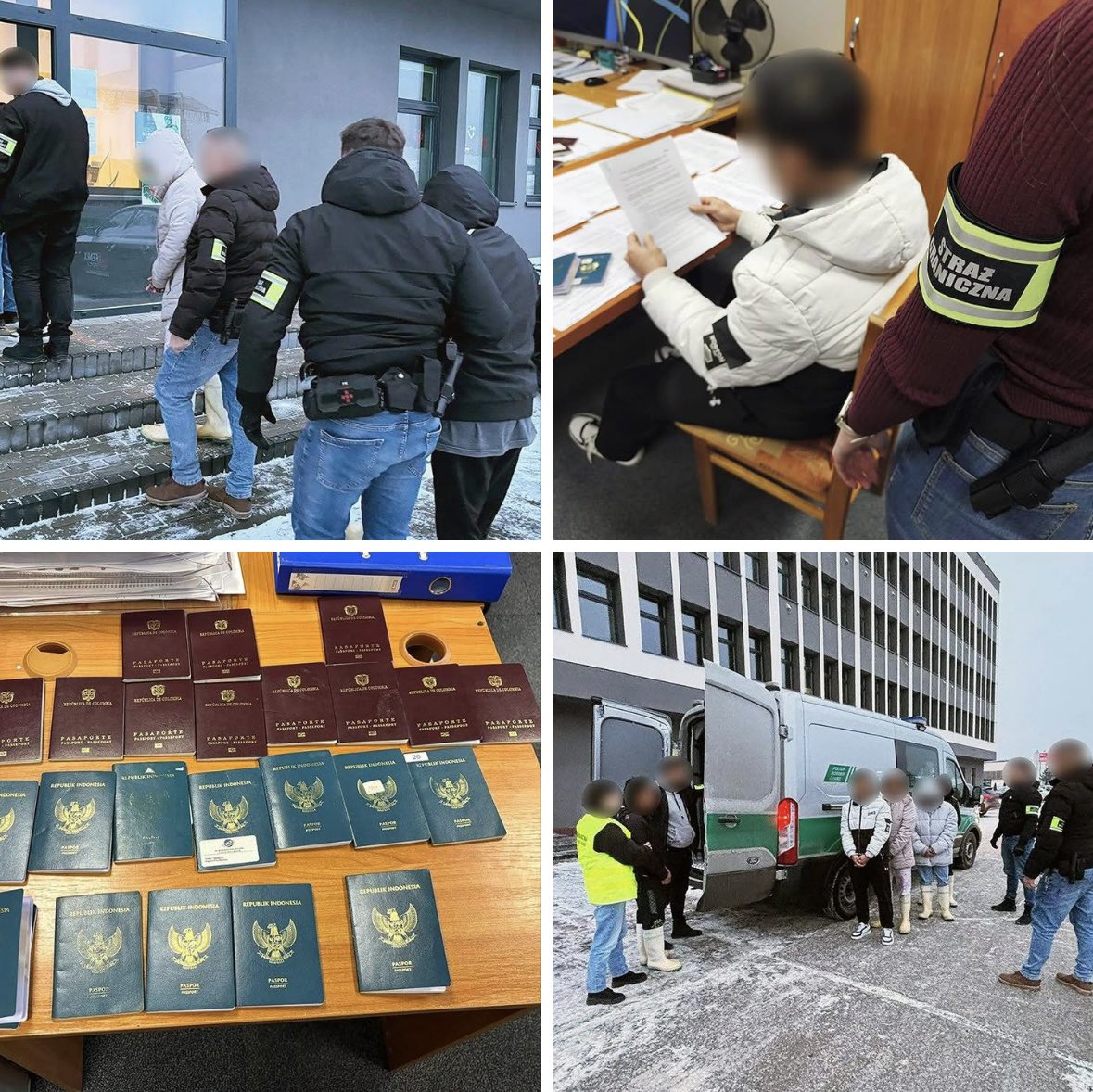 🔴 TORUŃ - ZATRZYMANO 23 NIELEGALNYCH IMIGRANTÓW❗️

11 obywateli Kolumbii 🇨🇴
12 obywateli Indonezji 🇮🇩

"Cudzoziemcy pracowali nielegalnie, bez wymaganych dokumentów uprawniających do zatrudnienia”.

👉 Takich przypadków jest więcej. Od dawna ostrzegaliśmy, że rząd nie ma