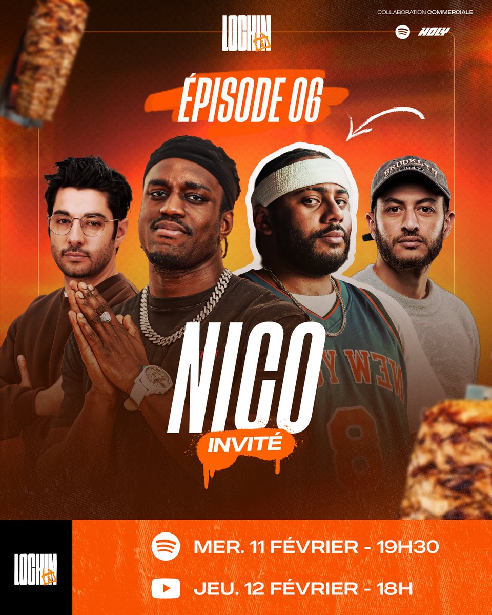 🥙 La nouvelle génération prend place au comptoir..

👉🏼 Nico s’installe pour le 6e épisode de Lockin ! 👀

▪️RDV 19H30 sur Spotify 💚 
▪️RDV demain 18H sur YouTube ❤️