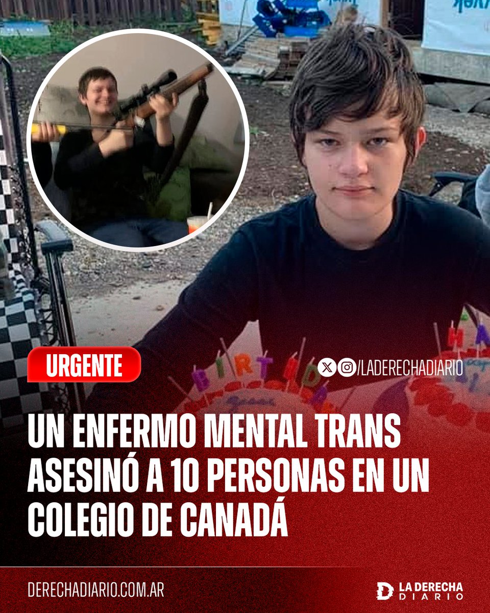 🚨🇨🇦🏳️‍🌈🏳️‍⚧️ | #URGENTE OTRO "CASO AISLADO": En Canadá, un enfermo mental trans que se creía mujer asesinó a 10 compañeros de su colegio luego de asesinar a su madre, que era una demente activista LGBT que lo obligó a "transicionar" desde niño sometiéndolo a tratamientos hormonales.