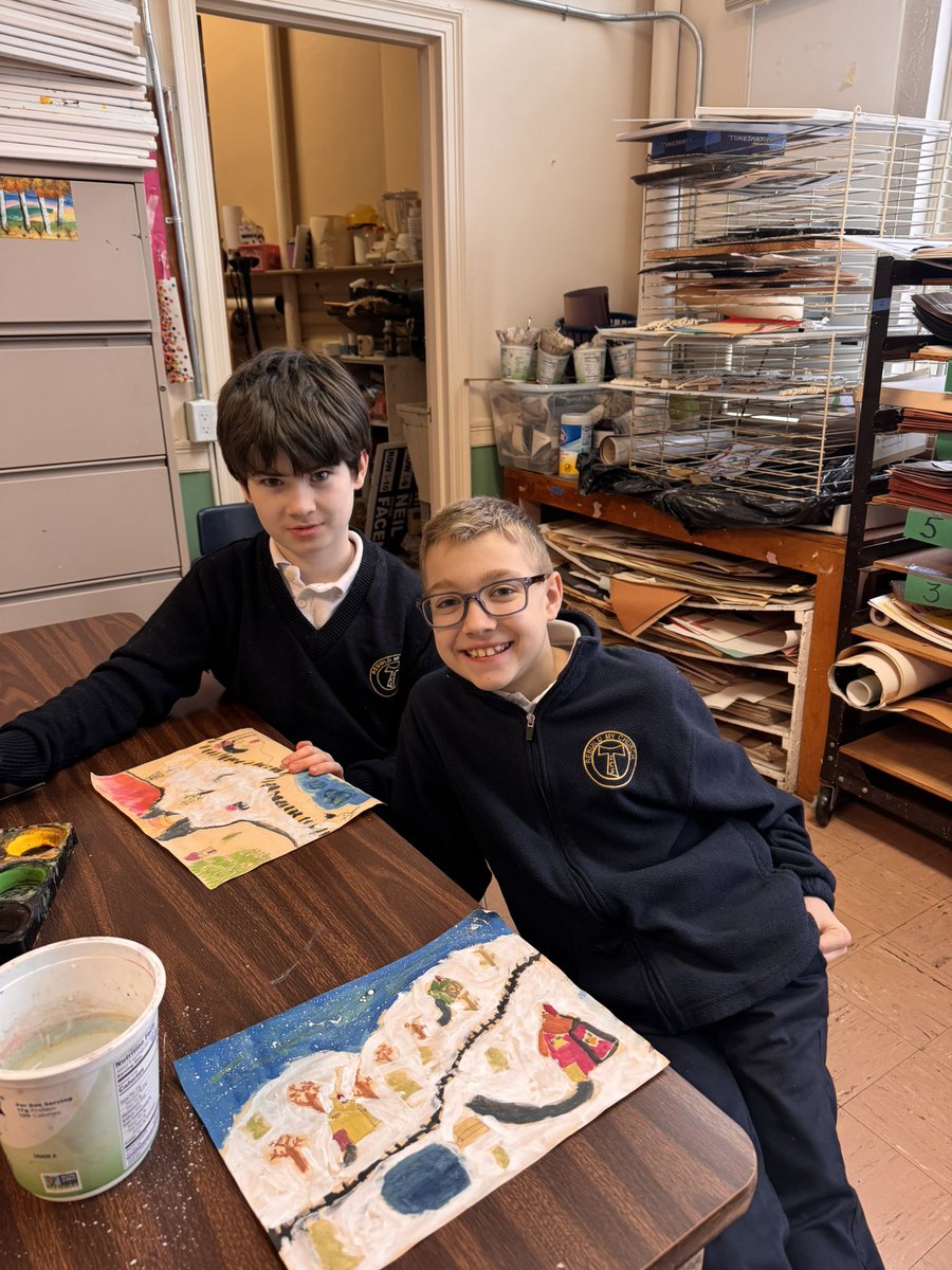 icschool_online's tweet image. ICS 5th Grade Artists at Work! 🎨 Inspired by Grandma Moses, our students created colorful countryside scenes full of creativity and detail. #Arted #IncredibleCatholicStudents 🖼️ @ArchNY_Schools
