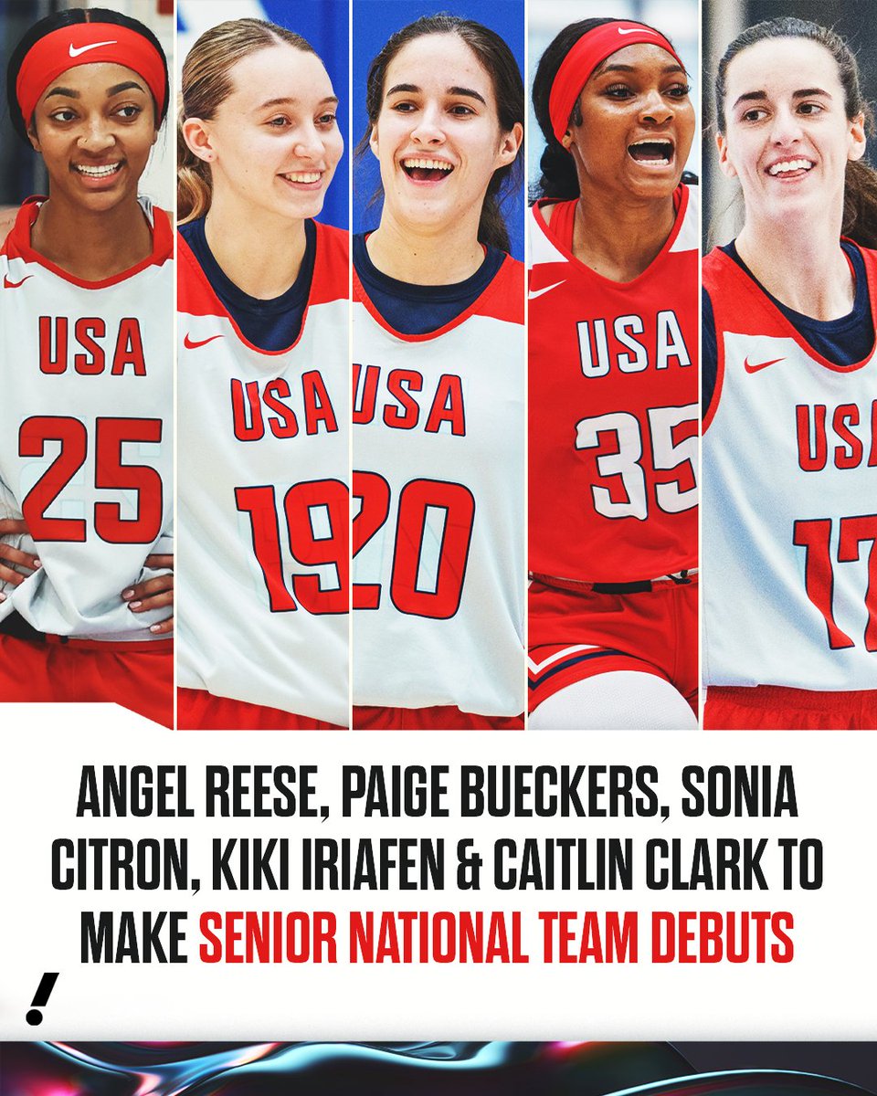 Angel Reese, Paige Bueckers, Sonia Citron, Kiki Iriafen and Caitlin Clark will make their senior national team debuts on a star-studded roster in Puerto Rico 👏