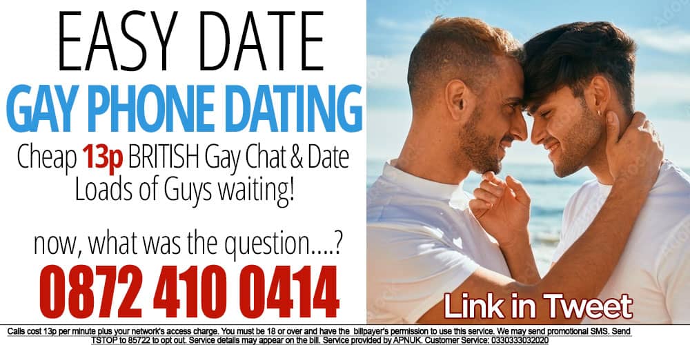 EasyEasydate's tweet photo. 🇬🇧 𝗚𝗮𝘆 𝗣𝗵𝗼𝗻𝗲 𝗗𝗮𝘁𝗶𝗻𝗴 BEST CHEAP 13p Gay Chat &amp; Date -UK Gay &amp; Bi #guys GENUINE UK #gayphone #chatline! Best way to make great new GAY friends FAST &amp; dead easily! Loads of hot British #men waiting to chat NOW - maybe meet! 18+Only #gaychat #gaydating #single #gayuk https://t.co/m18vKixU5o